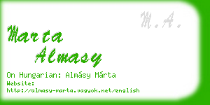 marta almasy business card