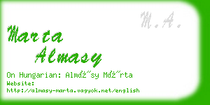 marta almasy business card